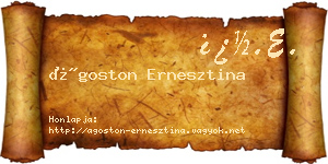 Ágoston Ernesztina névjegykártya